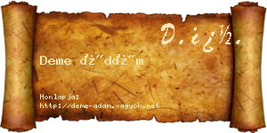 Deme Ádám névjegykártya
